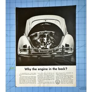 1959 Volkswagen Beetle Print Ad Why the engine in the back?